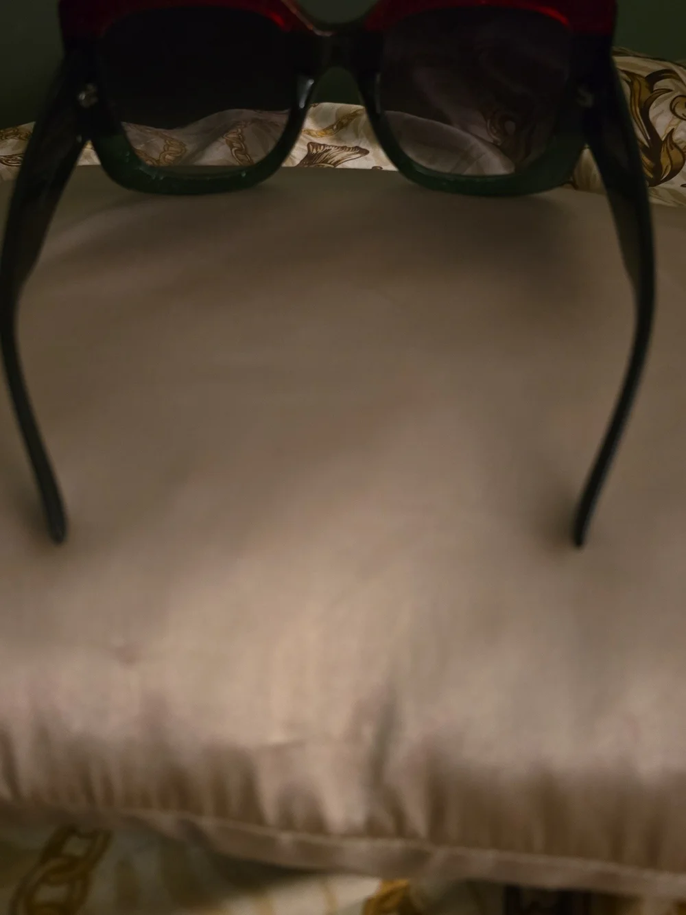 Gucci Glitter Ombre Square Sunglasses in Red and Green